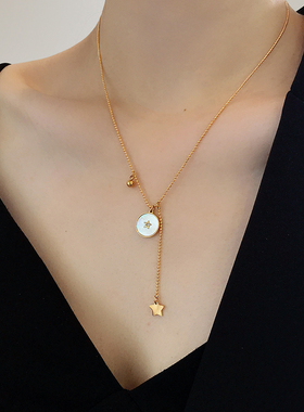 五角星贝母冷淡风项链女