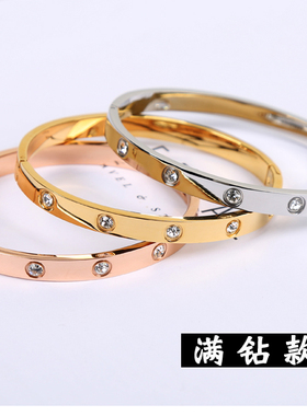 韩版手镯梓琦钛钢冷淡风女