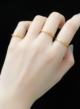 洗手不用摘简约风钛钢小指素圈