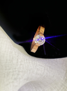 ins戒指女玫瑰金潮人钻石高级感