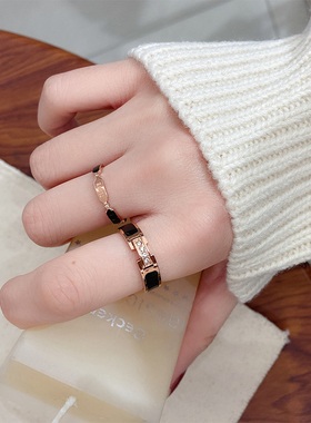 钛钢不掉色冷淡风小众女ins戒指