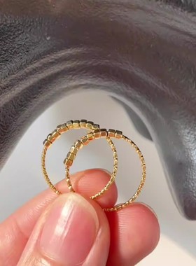 JZ069 梓琦饰品 冰块批花戒指六边形小方块精致小巧款 钛钢保色