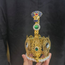Handmade Crown Tract Lotus Crown Track Crown Purple Gold Crown Imitation Antique Crown Hexagonal Cap Tai Chi Crown Track