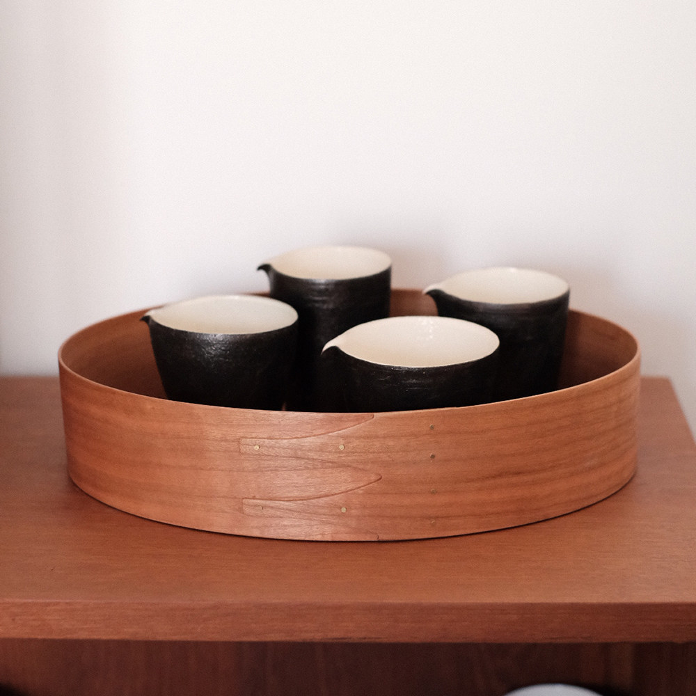 日常选物 夏克椭圆置物托盘 樱桃木收纳框