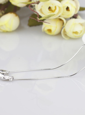 990纯银项链女亲嘴鱼项链