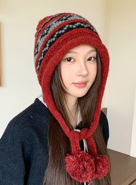 冬季女费尔岛风加绒加厚保暖