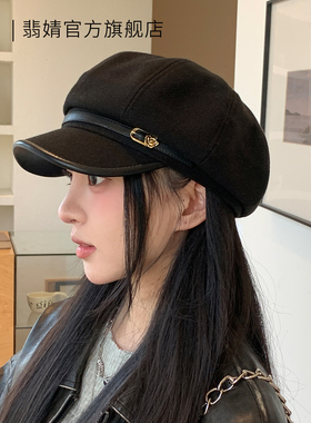 八角帽女2026春夏新款贝雷帽画家帽报童帽子韩系大头围显脸小秋冬
