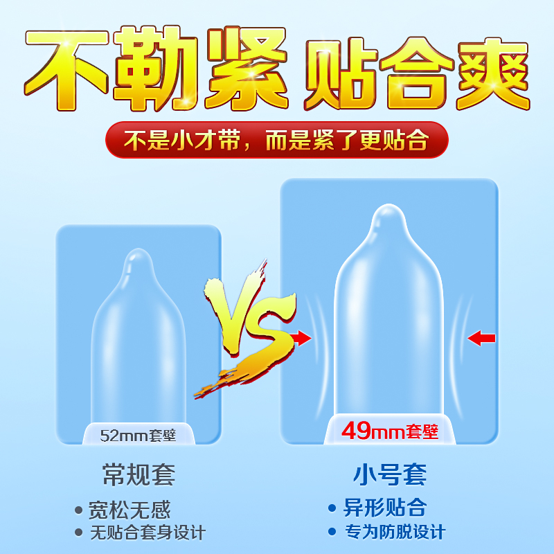 杰士邦避孕套安全套20超紧特小号紧绷型tt男用49mm超薄正品旗舰店