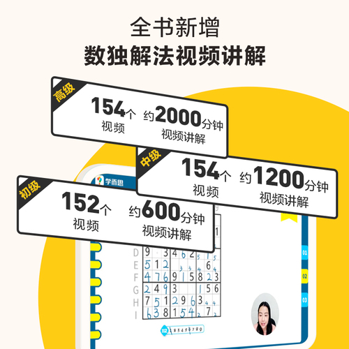 【保价618放心买提前享】小学益智数独游戏大作战初级+中级+高级四六九宫格阶梯训练儿童零基础入门思维智力开发套装送精品课程