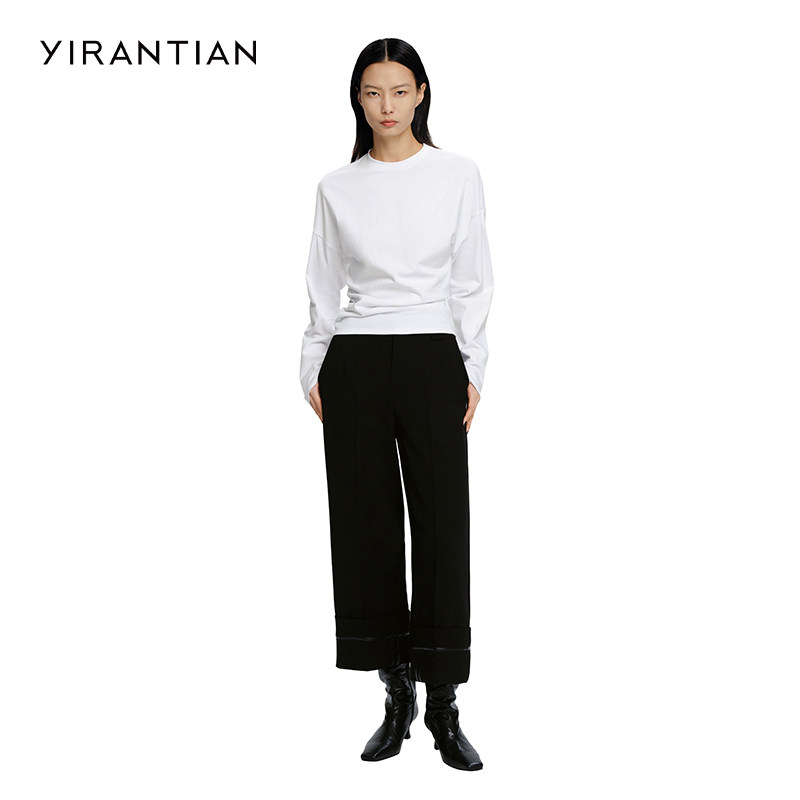 2023秋季新款休闲简约修身刺绣收腰