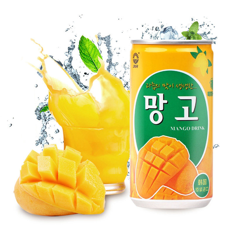 【满99-50】韩国进口九日芒果汁175ml浓缩果汁饮料饮品罐装网红