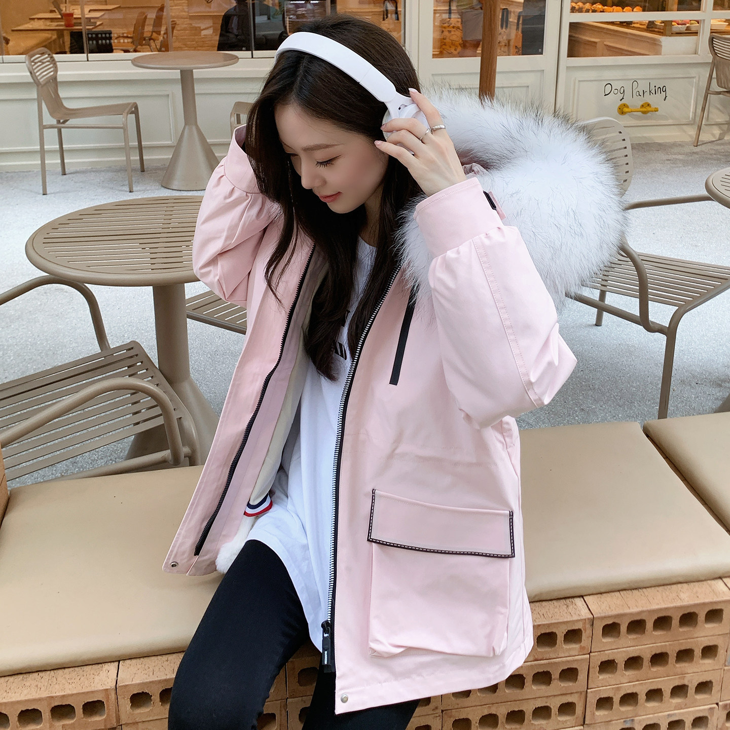 短款派克服替换外壳2025新款皮草通用外皮可拆卸工装宽松外套女冬,淘宝优惠券,粉丝福利购,淘宝优惠卷