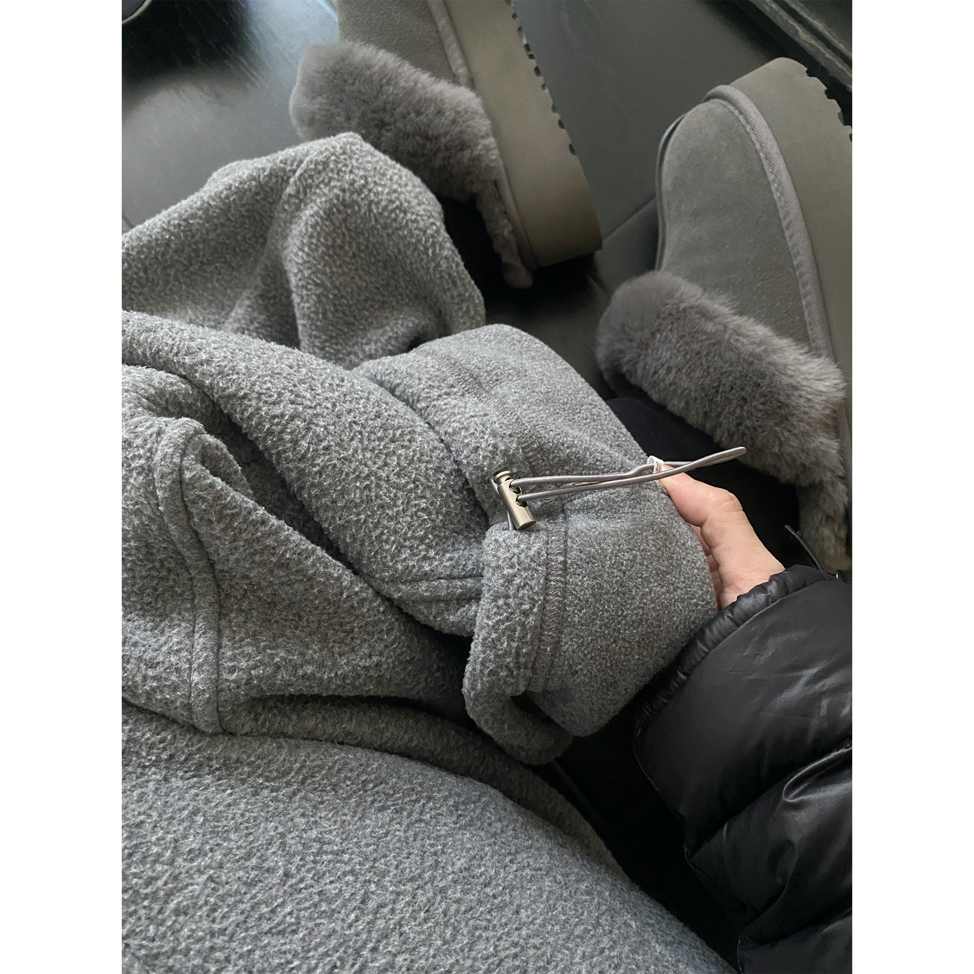 sun柚 年终回馈摇粒绒彩色系松紧腰男女同款宽松休闲裤秋冬季新款,淘宝优惠券,粉丝福利购,淘宝优惠卷