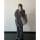 Stylish stand collar loose warm fur one-piece jacket