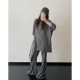ເສື້ອຍືດ boot-cut pants, trousers, lazy suit two-piece set for women