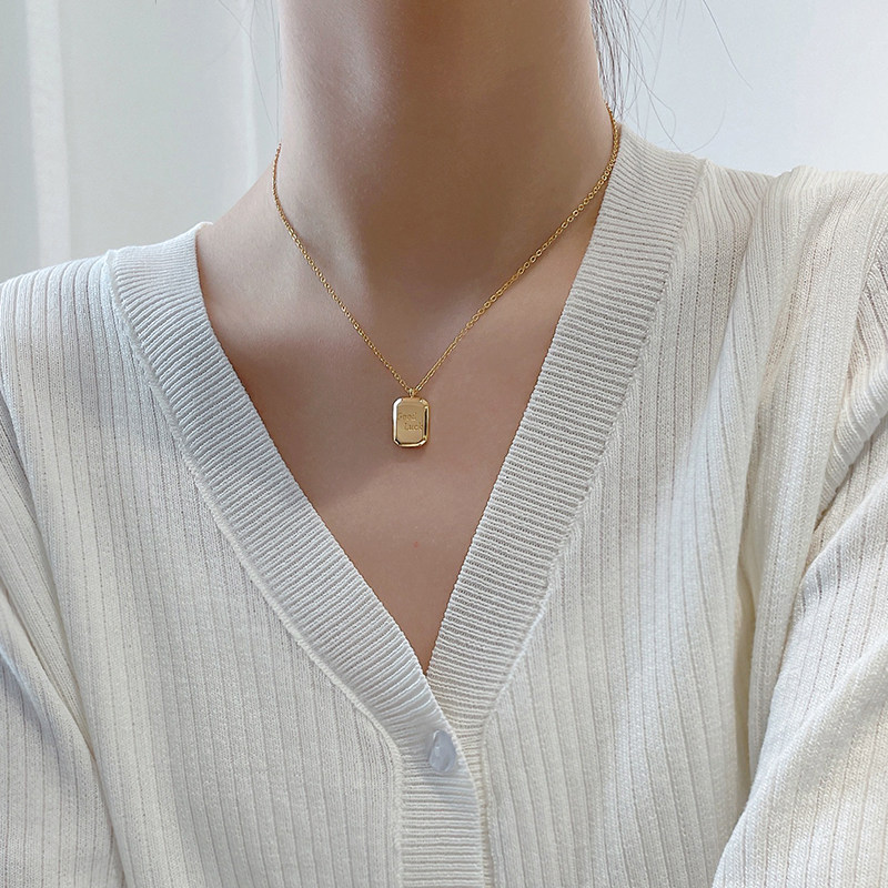 小金条字母女夏高级设计感锁骨链 点创项链