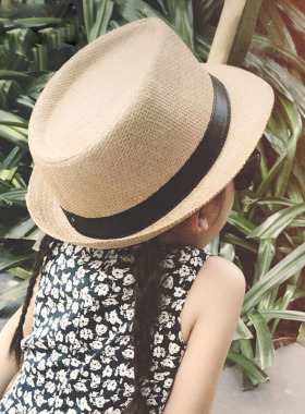 草帽春夏男女遮阳太阳帽英伦户外