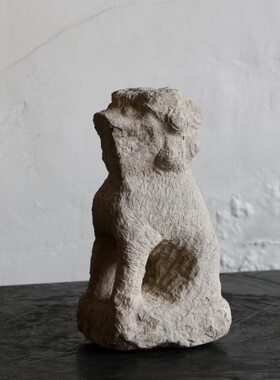 明代古董摆件案头小狮子古代艺术收藏老石器古玩真品老货青石石雕