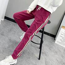 Shake Grain Suede Pants Woman Tightness Waist Elastic Bunches Pants Outdoor Warm Pull Suede Sports Pants Casual Sports Sweatpants