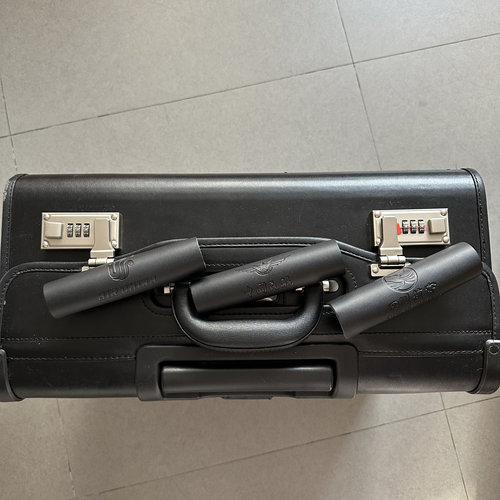 空姐飞行员真皮压印把手套飞行箱手柄套航空拉杆箱扶手套拉手防护 - 图0