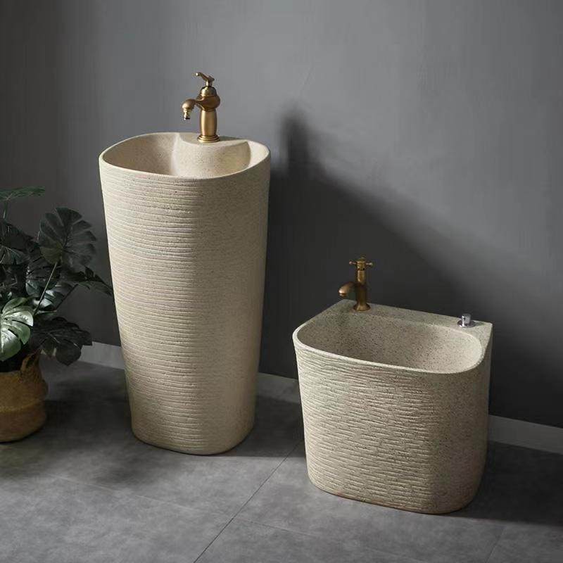 复古中式户外洗手盆庭院立柱盆一体落地式花园洗手池室外洗脸盆,淘宝优惠券,粉丝福利购,淘宝优惠卷