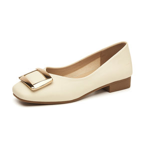 依思q平底鞋子女2024秋季新款浅口单鞋女士时尚温柔一脚蹬工作鞋