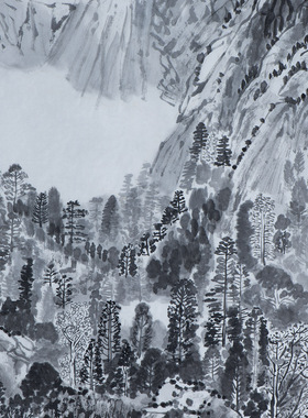 纯手绘写意画客厅山水画风景国画