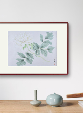 纯手绘中国画工笔花鸟古典牡丹