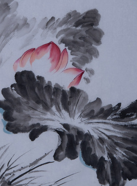 纯手绘中国画字画没骨花鸟新中式