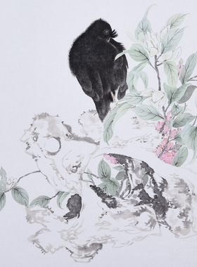 没骨花鸟装饰画纯手绘中国画