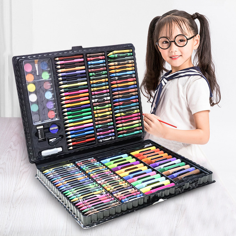新款画画套装工具女孩小学生水彩笔 涩咪咪文具礼盒/绘画套装