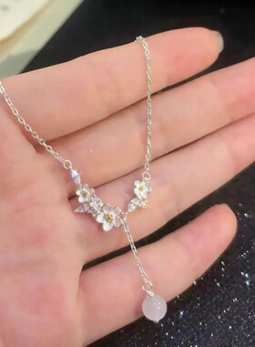 源莫离999纯银项链女秋冬毛衣链轻奢高级感ins配饰情人节送女朋友