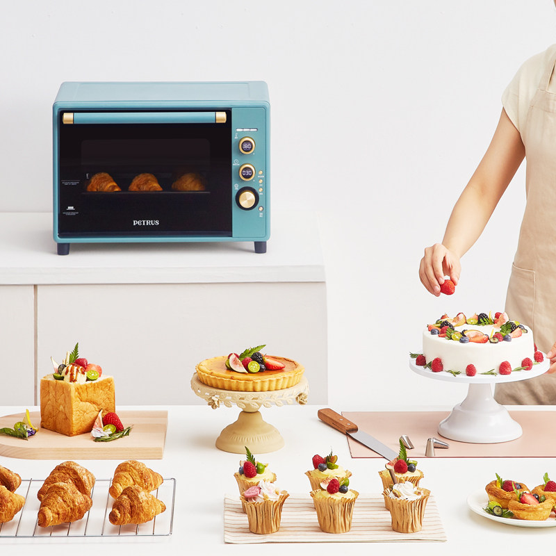 柏翠3040gr搪瓷家用复古烘焙电烤箱 柏翠电烤箱