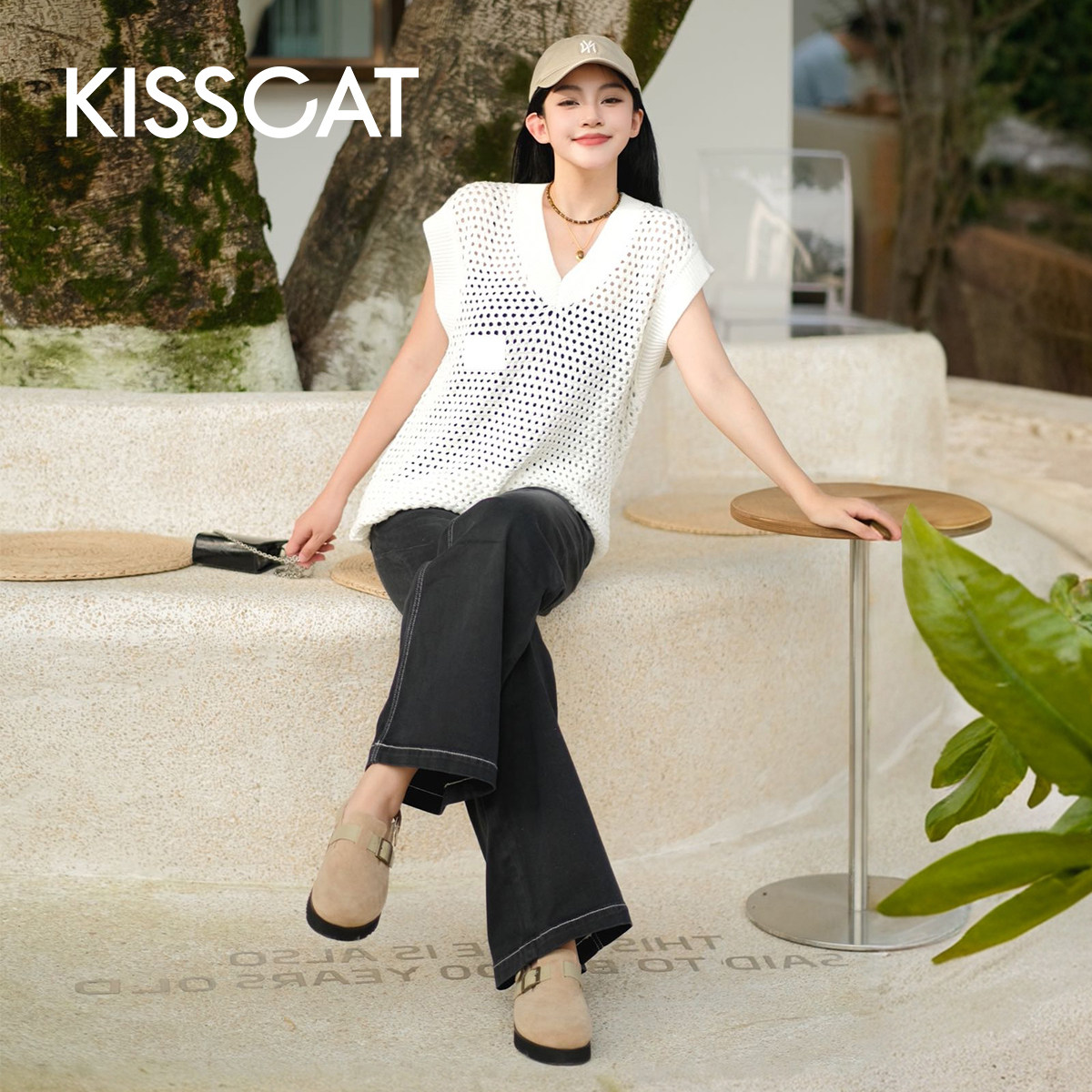 KISSCAT接吻猫秋季新款厚底勃肯鞋女通勤包头拖鞋平底拖鞋休闲鞋,淘宝优惠券,粉丝福利购,淘宝优惠卷