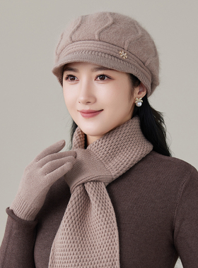 冬季中老年女加厚保暖针织帽