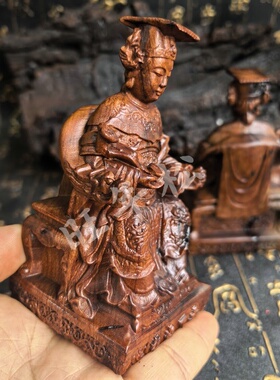 锦河畔 雷枣木妈祖神像雕刻摆件家居供奉湄洲海神天上雕刻礼品