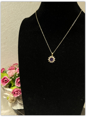 设计师款太阳花紫锆石锁骨链