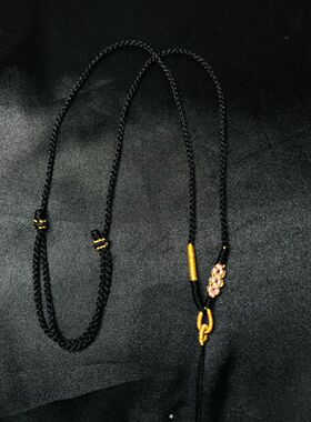 手工编织项链桃花吊坠绳黄金