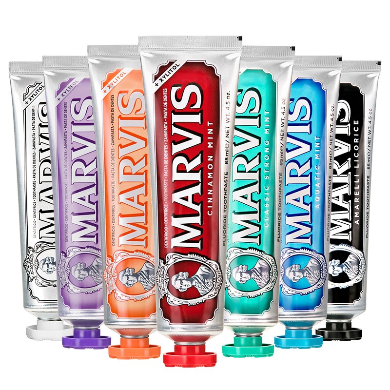 marvis玛尔斯牙膏85ml*5支意大利进口美亮白薄荷清新口气去渍牙膏 - 图0
