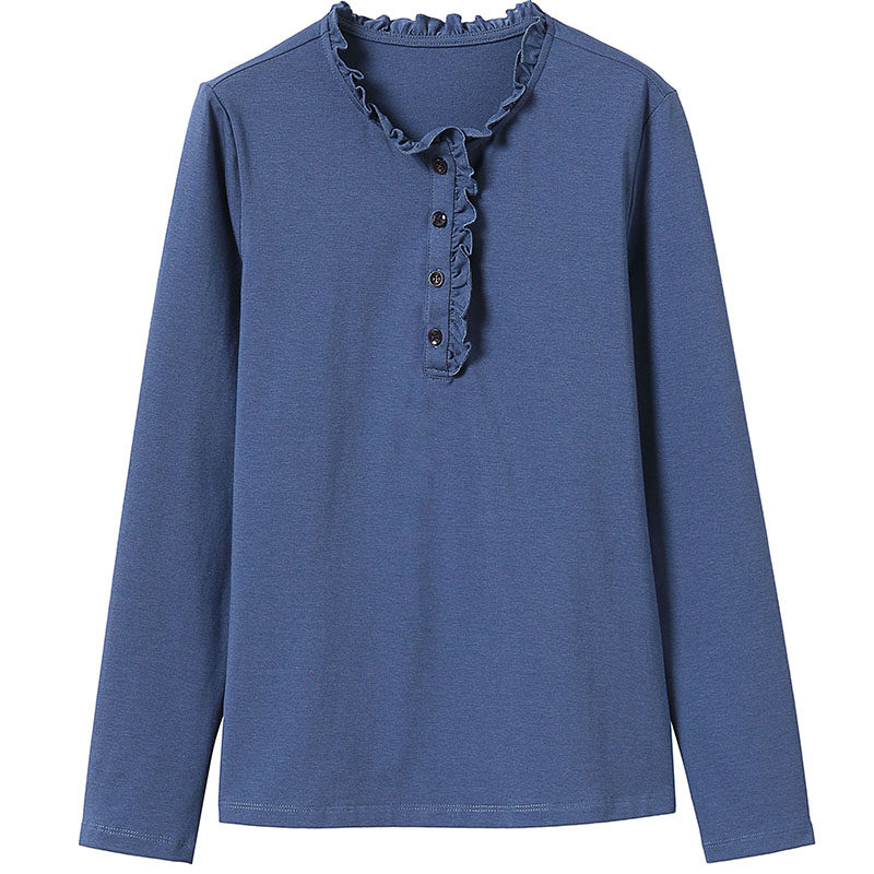 中年秋装纯棉长袖宽松秋衣 木韩T恤