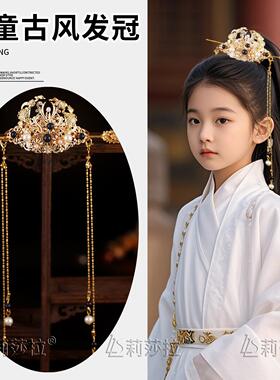 古装头饰汉服武侠侠客古代高马尾头冠流苏古风束发冠花木兰配饰女