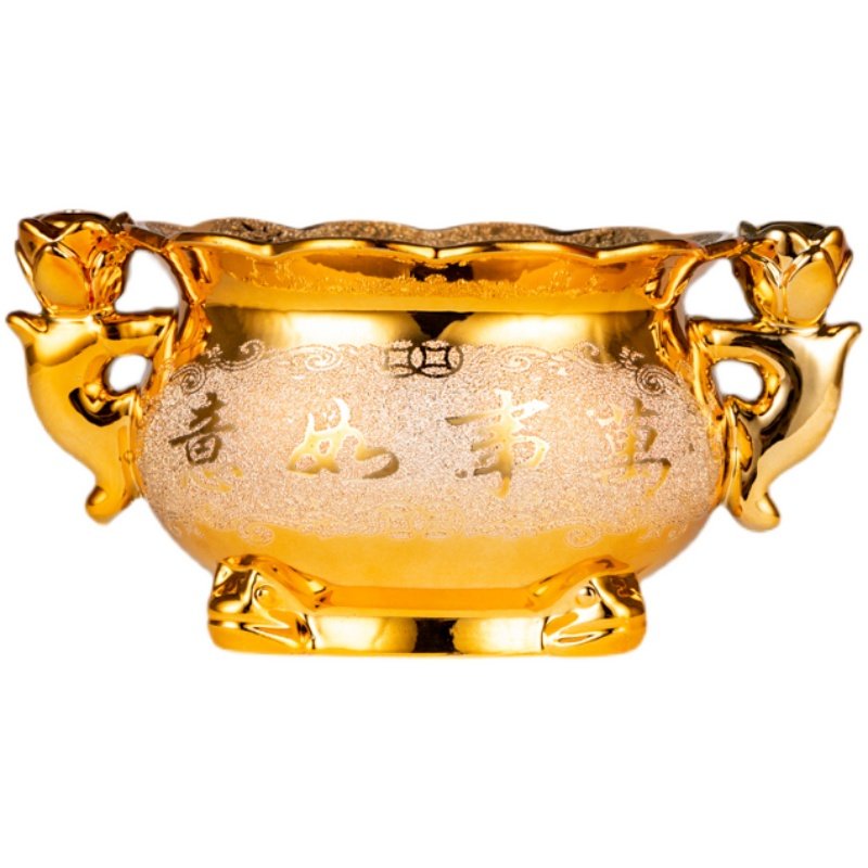 招财进宝双耳自带围香炉陶瓷莲花炉烧香小香炉供佛家用室内插香炉,淘宝优惠券,粉丝福利购,淘宝优惠卷