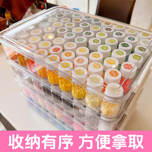 拼豆收纳盒分装专用分隔盒大容量外盒袋装补充包收纳瓶透明小方盒 - 图0