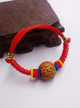 桃核胡端午节五彩红绳手链脚链