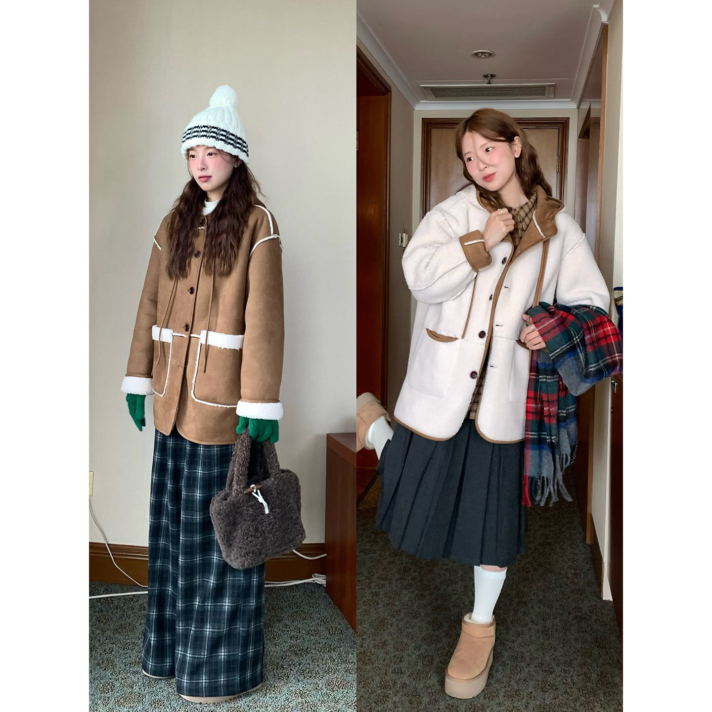 WHYSTUDIO 复古两面穿羊羔毛麂皮绒加厚保暖御寒连帽外套,淘宝优惠券,粉丝福利购,淘宝优惠卷