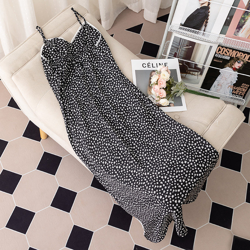 中长款夏季冰丝带胸垫性感套头睡裙 狄思莉睡裙