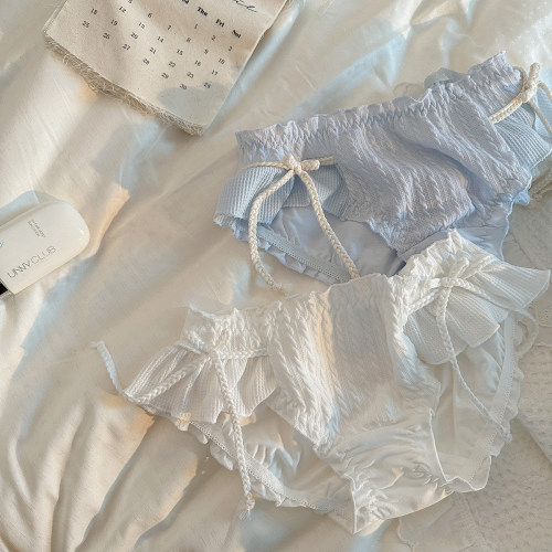 甜美纯欲少女风纯棉内裤女生性感日系蝴蝶结低腰全棉抗菌三角裤 - 图1