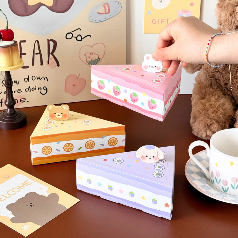 自制洞洞乐惊喜礼物盲盒三角形蛋糕盒戳戳乐空盒生日情人节礼物盒 - 图1