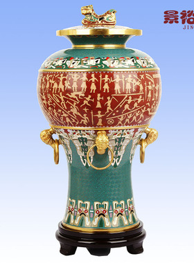 景泰蓝花瓶摆件办公室工艺品