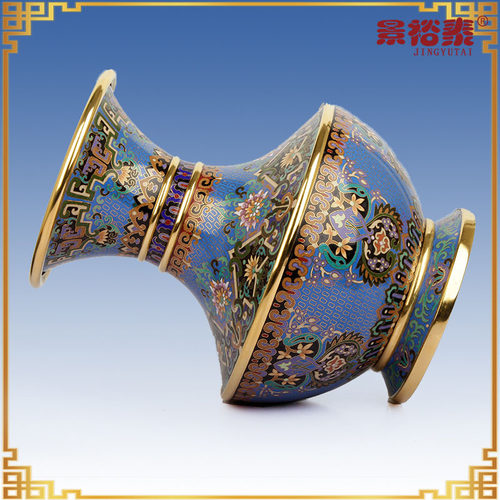 12寸景泰蓝花瓶盖碗尊中式客厅家居装饰品乔迁摆件张向东作品 - 图2